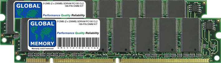 512MB (2 x 256MB) SDRAM PC100 100MHz 168-PIN DIMM MEMORY RAM KIT FOR PC DESKTOPS/MOTHERBOARDS